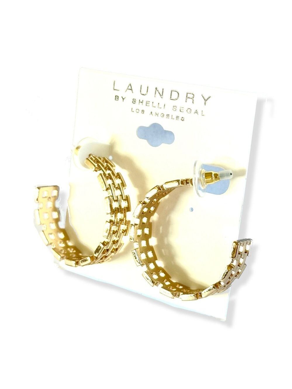 LAUNDRY by Shelli Segal Modern Gold-Tone Hoop Earrings | NWT